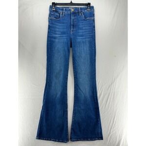 Kut from the Kloth ANA High Rise Flare Jeans Medium Wash Blue Denim Size 2